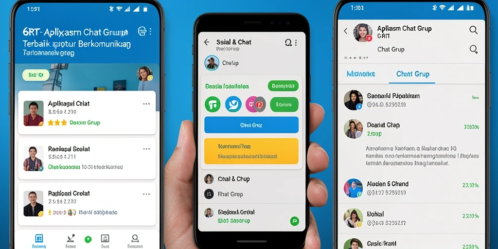 Tampilan antarmuka aplikasi 6RT dengan fungsi Chat Grup yang menarik.