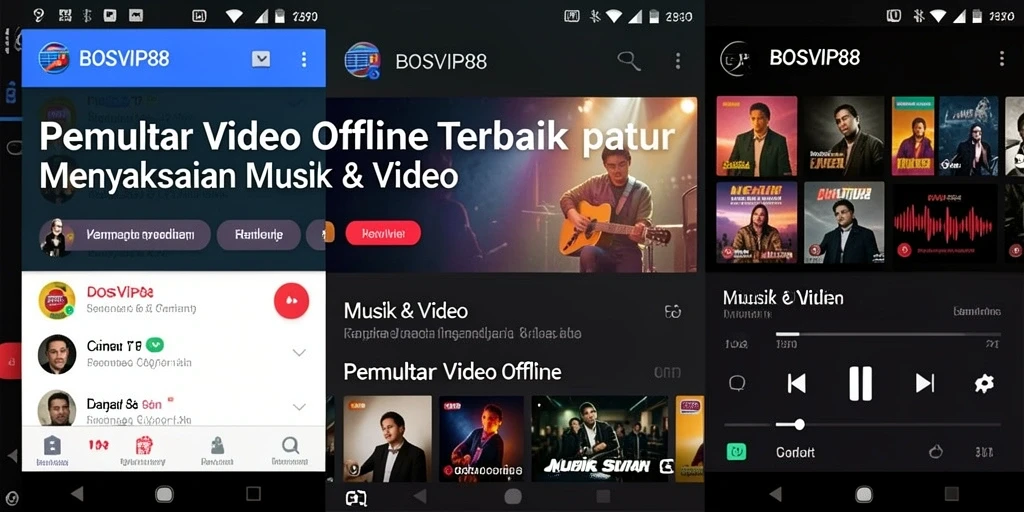 Tampilan antarmuka BOSVIP88 yang user-friendly untuk Pemutar Video Offline.