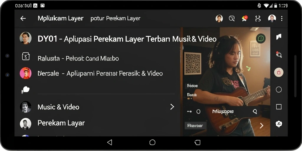 Tampilan antarmuka aplikasi DY01 untuk Perekam Layar.