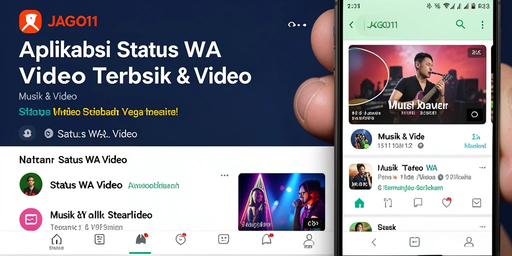 Tampilan antarmuka JAGO11 untuk memilih video status WA.