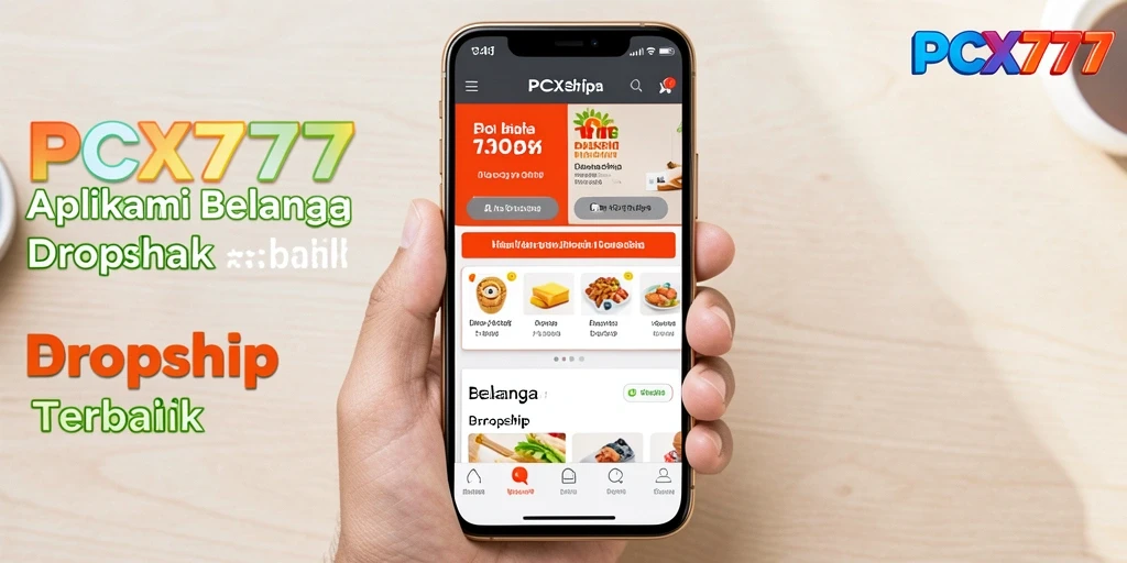 Tampilan aplikasi PCX777 dengan fitur Dropship yang user-friendly.