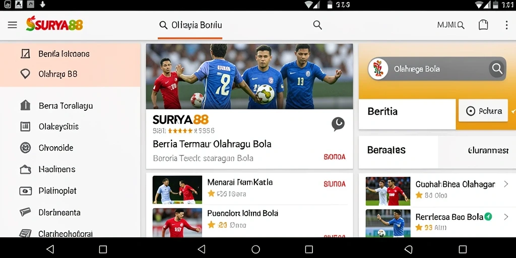 Antarmuka SURYA88 yang intuitif dan informatif untuk penggemar sepak bola.